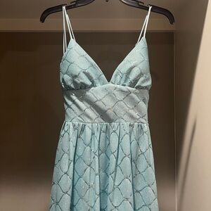 Midnight Doll Lt. blue sequin sparkle formal dress NWT size 5